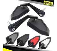 Area1 Motorcycle Handlebar End Mirrors, E-Mark Approved (V01), Aluminum, Silver
