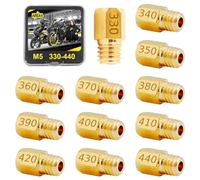 Area1 Universal Carburettor Nozzle Set M5, 5 mm Carburettor Main Nozzle Set, 330, 340, 350, 360, 370, 380, 390, 400, 410, 420, 430, 440 for Dellorto PWK PHBG (Type M5 / 330-440) /12 stststk)