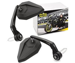 Area1 Universal Motorcycle Handlebar Mirror 7/8" Bar End Mirror Rearview Mirror Motorbike E-Mark Side Wing Mirror CNC/Alloy (left + right)