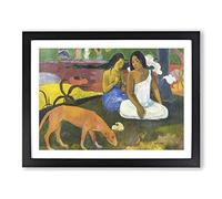 Arearea By Paul Gauguin Classic Painting Framed Print | A2 Black Framed Wall Art | Ready to Hang | Classic Historical Picture | Living Room Bedroom Lounge Office
