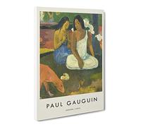 Arearea By Paul Gauguin Exhibition Museum Painting Canvas Wall Art Print Ready to Hang, Framed Picture for Living Room Bedroom Home Office Décor, 20x14 Inch (50x35 cm)