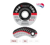 AREBOS 100 Metal Cutting Discs | Stainless Steel Cutting Discs | 115 x 1.2 x 22.23 mm | For Angle Grinder