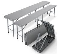 AREBOS 2x bench foldable bench beer bench garden bench folding bench camping
