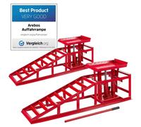 Arebos XXL Car Ramp | Lifting Platform | Car Ramp | 257 mm drive-up width | Drive-up ramp | Lifting Platform | Height Adjustable 2 T | (Set of 2)