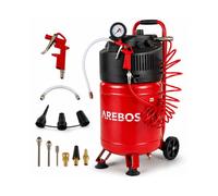 AREBOS 30L Air Compressor 1500W | 10 Bar | Oil-Free | 13-Piece Tool Set | Long Air Hose