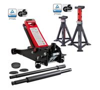 AREBOS 3T Hydraulic Trolley Jack Car Jack with 2x 3T Jack Stands Heavy Duty
