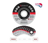 AREBOS 400 Metal Cutting Discs | Stainless Steel Cutting Discs | 115 x 1.2 x 22.23 mm | For Angle Grinder