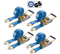 AREBOS 4x lashing straps 2 pcs. with hooks ratchet lashing straps 6 m, 5000 kg