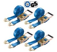 AREBOS 4x lashing straps 2 pcs. with hooks Ratchet tensioning straps 8m, 4000 kg