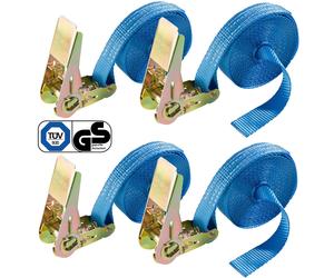 AREBOS 4xTensioning Straps Lashing Straps with Ratchet 6 m 800 kg