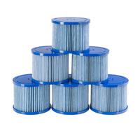 AREBOS Pool Filter | 6 x Filter Cartridges Spa Whirlpool | Antimicrobial Filter | Blue