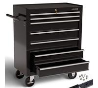 AREBOS Roller Tool Cabinet Storage 7 Drawers Toolbox Tool Chest, Trolley Black