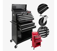 AREBOS Roller Tool Cabinet Storage 9 Drawers Toolbox Tool Chest, Trolley Black