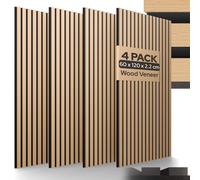 AREBOS acoustic Slat Wall Panels 120x60 cm | Oak | Wood-effect | for walls and ceilings | Easy to install and can be cut to size | Set of 4