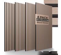 AREBOS acoustic Slat Wall Panels 120x60 cm | Walnut | Wood-effect | for walls and ceilings | Easy to install and can be cut to size | Set of 4