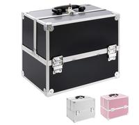 AREBOS Aluminium Beauty Cosmetics & Make Up Case/Box Nail Art Case Hairdressing Case (Black)