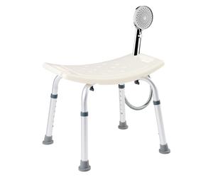 AREBOS Bathroom Stool Shower Support with Safety Handle Height Adjustable