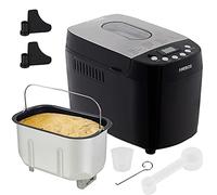 Arebos Bread Maker 1500 g, with 15 Programmes, 2 Dough Hooks, Timer, LCD Display, 3 Browning Levels and Bread Sizes, 850 W, Black