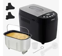 AREBOS bread maker 1500g | with 15 programs | 2 dough hooks | timer | LCD display | 3 browning degrees and bread sizes | 850 W | Black