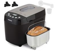 AREBOS Breadmaker 1500g |with 15 programmes |2 dough hooks | LCD display | black