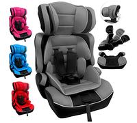 Arebos Child Car Seat | 5-Point Safety Harness | Group 1+2+3 for 9-36kg | Adjustable Headrest| Removable Backrest | Adjustable (44 x 44 x 66-78 cm) (Grey)