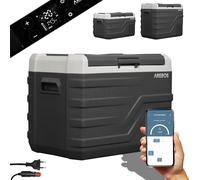 Arebos compressor cool box 35 liters | Electric freezer box with APP control for cooling, freezing and keeping warm | Refrigerator down to -20 °C | Car cool box with USB connection