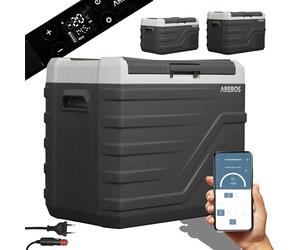 Arebos compressor cool box 43 liters | Electric freezer box with APP control for cooling, freezing and keeping warm | Refrigerator down to -20 °C | Car cool box with USB connection, 12/24 V 230V