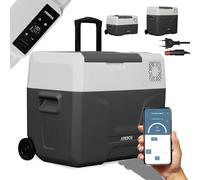 Arebos compressor cool box with wheels 39 liters | Electric freezer box with APP control for cooling, freezing and keeping warm | Refrigerator down to -20 °C | Car cool box, 12/24 V 230V | Anthracite
