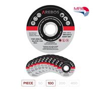 Arebos 100 x Stainless Steel Cutting Discs 115mm x 1mm for Angle Grinder