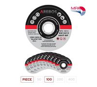 Arebos 100 x Cutting Discs 125mm Metal Stainless Steel Cutting Slitting Discs 125mm for Angle Grinder