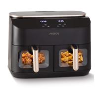 AREBOS Double Hot Air Fryer | 10 L dual basket | 2450 W | 8 programmes | Sync Match | Viewing windows | Touch control | Non-stick