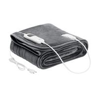 AREBOS electric blanket 200x180cm | heated blanket | machine washable | preheating function| 9 heat settings| incl. removable controller| Grey