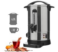 AREBOS Electric Catering Hot Drink Dispenser Mulled Wine Dispenser with Timer and Thermostat stainless steel 6,8 L