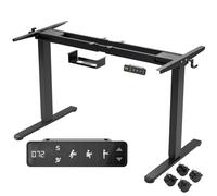 AREBOS Electric Height Adjustable Desk Frame | Dual Motor | Memory | LCD Display | Black