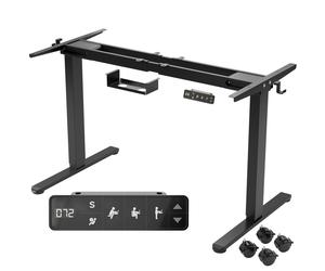 AREBOS Electric Height Adjustable Desk Frame | Dual Motor | Memory | LCD Display | Black