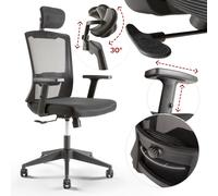 AREBOS ergonomic office chair | desk chair with adjustable headrest | armrests | lumbar support | executive chair made of mesh | back-friendly
