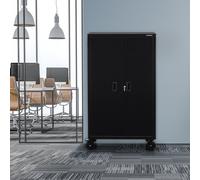 AREBOS Filing cabinet Office cabinet Storage cabinet 155x90x40 cm + rolls black