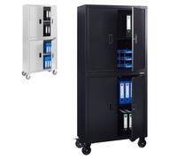 AREBOS Filing cabinet Office cabinet Storage cabinet 180x90x40cm+2shelves+ rolls