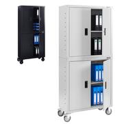 AREBOS Filing cabinet Office cabinet Storage cabinet 180x90x40cm+2shelves+ rolls