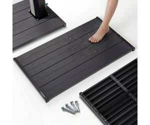 AREBOS floor panel for garden showers | non-slip & water-repellent | PVC floor panel, compatible with screws | weatherproof & sturdy