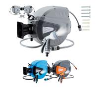 AREBOS Garden Hose Reel Garden Hose Wall Mounted Water Hose 15 m Blue