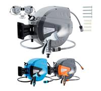 AREBOS Hose Pipe Reel | 30 m Swivel Hose Reel | Wall Hose Box with Locking Stop | Includes Wall Bracket | Automatic Reel Mechanism | Grey