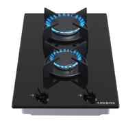 Arebos gas hob 30 cm 2 burners | Tempered glass | Built-in with cast i