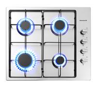 AREBOS gas hob 4 burners | stainless steel | incl. pot rack & ignition fuse