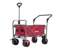 Arebos Hand cart with telescopic push bar | Foldable | Red