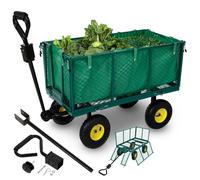AREBOS Handcart Garden trolley Tool trolley Push trolley Green 500 Kg