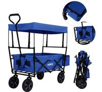 AREBOS Handcart with roof | Handcart for transporting equipment | Blue