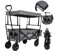 AREBOS Handcart with roof | Handcart for transporting equipment | Grey