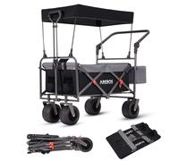 Arebos Handcart Foldable with Roof | Luxury Hand Trolley | Folding Trolley | Transport Trolley | XXL Bag | Foldable | Up to 100 kg | Equipment Trolley | 360° Front Wheels | Includes Carry Bag | Black