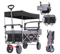 AREBOS Handcart with Roof Handcart Transport Cart Tool Cart Black-Grey Premium